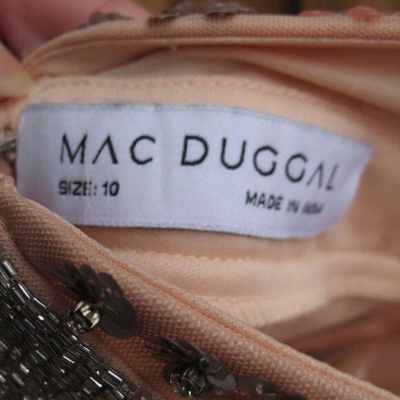 Mac Duggal 5654  Womens Blush Halter Back Floral Embellished Gown Dresss - Picture 15 of 16